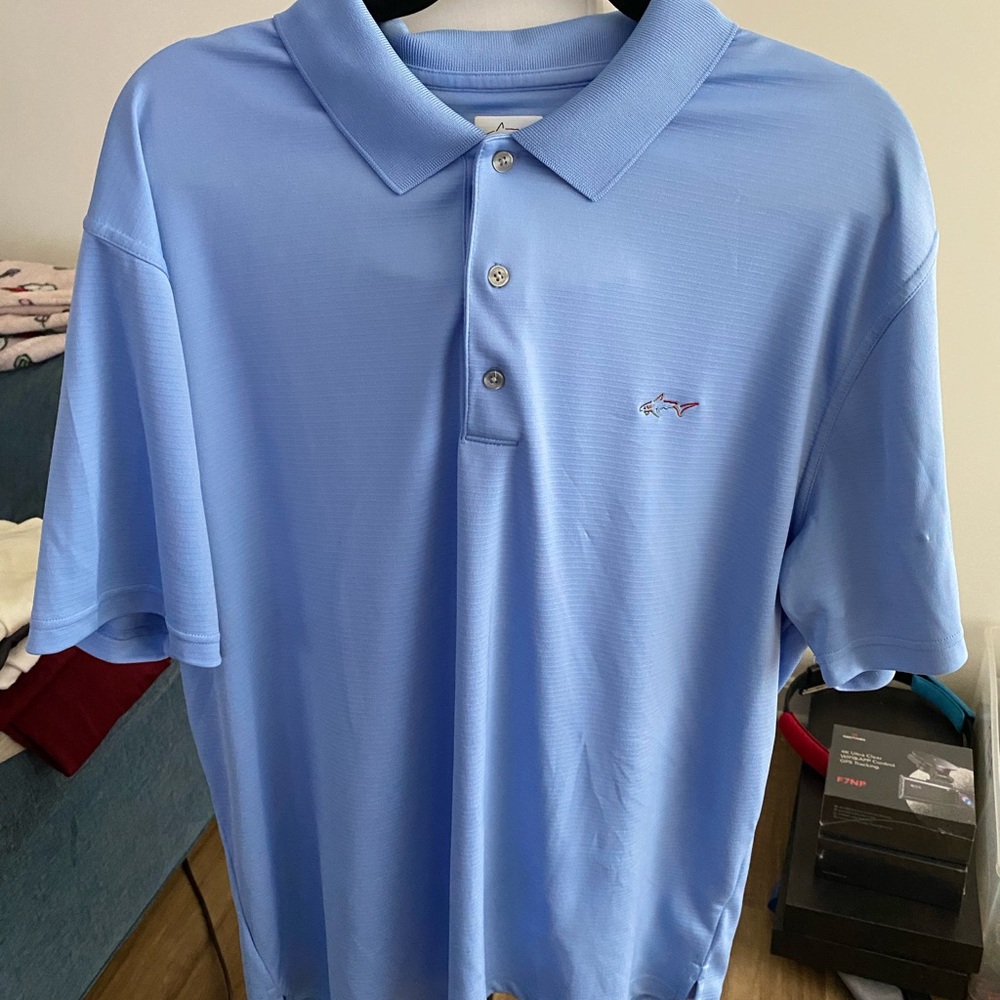 2 Greg Norman Blue Polo Shirts